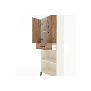 Arges Dolap 3 Raflı Tek Çekmeceli 2 Kapaklı 60x30x163 Aytaşı-çam