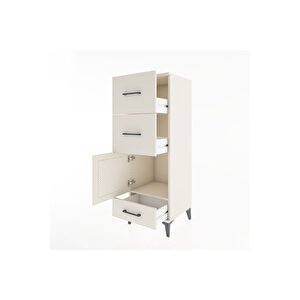 Hyperion Dolap Tek Raflı 3 Çekmeceli Tek Kapaklı 44x44x134 Aytaşı-aytaşı