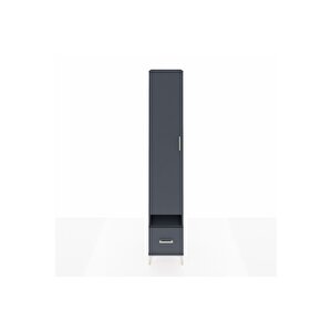 Hyperion Dolap 6 Raflı Tek Çekmeceli Tek Kapaklı 44x44x243 Antrasit-antrasit