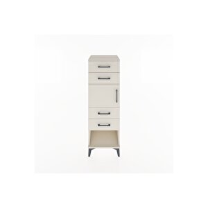 Hyperion Dolap Tek Raflı 4 Çekmeceli Tek Kapaklı 44x44x134 Aytaşı-aytaşı