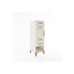 Hyperion Dolap Tek Raflı 4 Çekmeceli Tek Kapaklı 44x44x134 Aytaşı-aytaşı