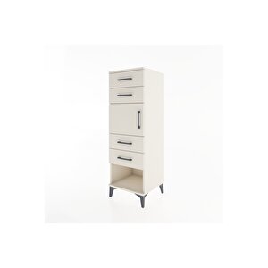 Hyperion Dolap Tek Raflı 4 Çekmeceli Tek Kapaklı 44x44x134 Aytaşı-aytaşı