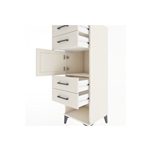 Hyperion Dolap Tek Raflı 4 Çekmeceli Tek Kapaklı 44x44x134 Aytaşı-aytaşı