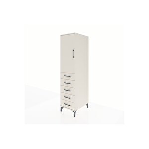 Kronos Dolap Tek Raflı 5 Çekmeceli Tek Askılı 44x59x182 Aytaşı-aytaşı