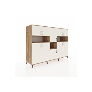 Kronos Dolap 14 Raflı 10 Kapaklı 220x59x163 Çam-aytaşı/çam