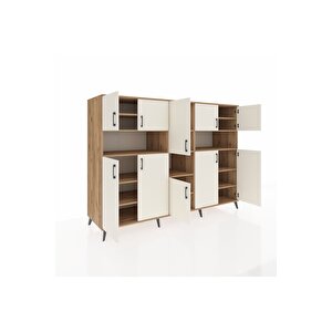 Kronos Dolap 14 Raflı 10 Kapaklı 220x59x163 Çam-aytaşı/çam