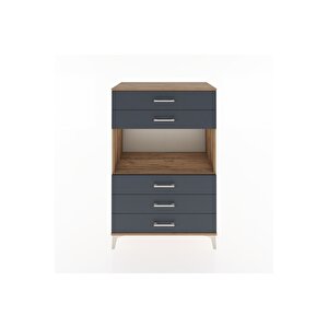 Hyperion Dolap Tek Raflı 5 Çekmeceli 88x44x134 Çam-antrasit