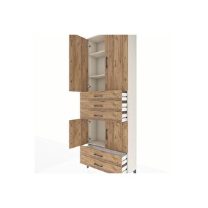 Arges Dolap 4 Raflı 5 Çekmeceli 4 Kapaklı 88x30x243 Aytaşı-çam