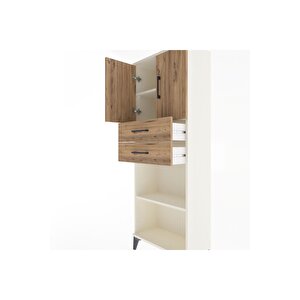 Arges Dolap 3 Raflı 2 Çekmeceli 2 Kapaklı 60x30x163 Aytaşı-çam