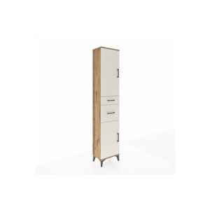 Arges Dolap 4 Raflı 2 Çekmeceli 2 Kapaklı 44x30x221 Çam-aytaşı