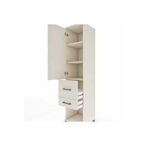 Hyperion Dolap 3 Raflı 2 Çekmeceli Tek Kapaklı 44x44x195 Aytaşı-aytaşı