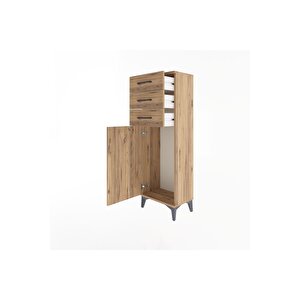 Arges Dolap 3 Çekmeceli Tek Kapaklı 44x30x134 Çam-çam
