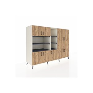 Kronos Dolap 14 Raflı 9 Kapaklı 220x59x163 Aytaşı-çam/antrasit