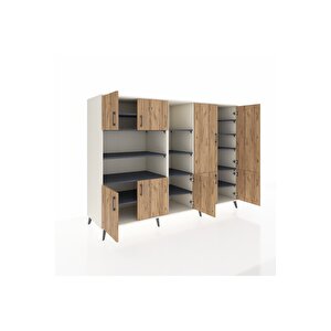 Kronos Dolap 14 Raflı 9 Kapaklı 220x59x163 Aytaşı-çam/antrasit