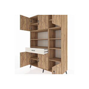 Hyperion Dolap 10 Raflı Tek Çekmeceli 6 Kapaklı 132x44x195 Çam-çam/aytaşı