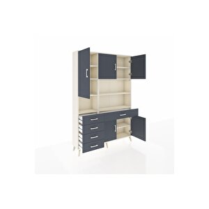 Arges Gardrop 9 Raflı 5 Çekmeceli 5 Kapaklı 132x30x195 Aytaşı-antrasit