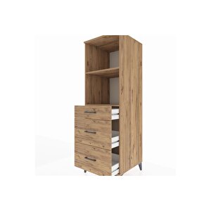 Kronos Dolap 2 Raflı 3 Çekmeceli 60x59x182 Çam-çam
