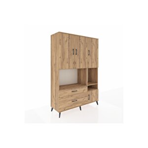 Hyperion Gardrop 7 Raflı 2 Çekmeceli 4 Kapaklı 132x44x195 Çam-çam