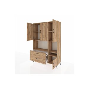 Hyperion Gardrop 7 Raflı 2 Çekmeceli 4 Kapaklı 132x44x195 Çam-çam
