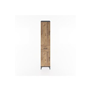 Hyperion Dolap 4 Raflı Tek Çekmeceli 2 Kapaklı 44x44x221 Antrasit-çam