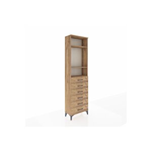 Arges Dolap 3 Raflı 6 Çekmeceli 60x30x221 Çam-çam