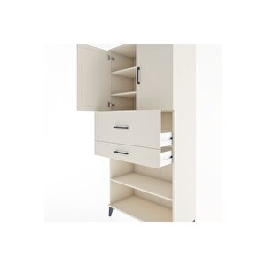 Hyperion Dolap 4 Raflı 2 Çekmeceli 2 Kapaklı 88x44x195 Aytaşı-aytaşı