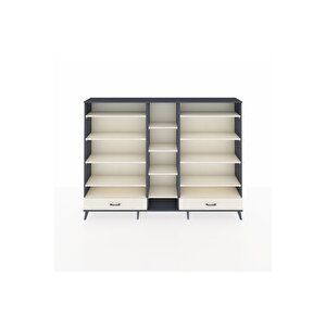 Arges Dolap 14 Raflı 2 Çekmeceli  220x30x163 Antrasit-aytaşı