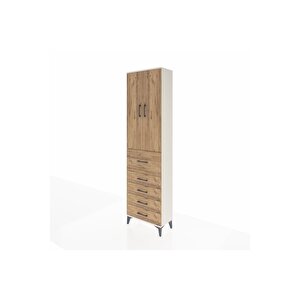 Arges Dolap 3 Raflı 5 Çekmeceli 2 Kapaklı 60x30x221 Aytaşı-çam
