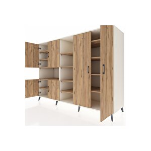 Kronos Dolap 13 Raflı 6 Kapaklı 220x59x163 Aytaşı-çam