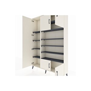 Arges Dolap 10 Raflı 5 Kapaklı 132x30x195 Aytaşı-aytaşı/antrasit