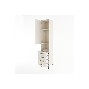 Hyperion Dolap 3 Raflı 4 Çekmeceli Tek Askılı 44x44x221 Aytaşı-aytaşı