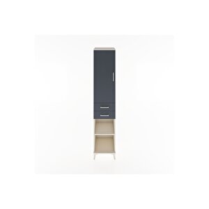 Hyperion Dolap 3 Raflı 2 Çekmeceli Tek Askılı 44x44x221 Aytaşı-antrasit