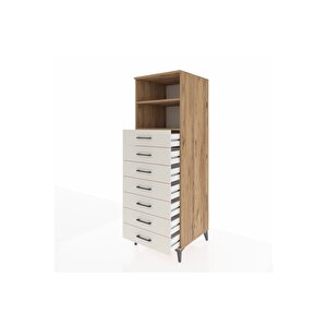 Kronos Dolap 2 Raflı 7 Çekmeceli 60x59x182 Çam-aytaşı