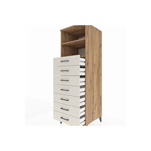 Kronos Dolap 2 Raflı 7 Çekmeceli 60x59x182 Çam-aytaşı