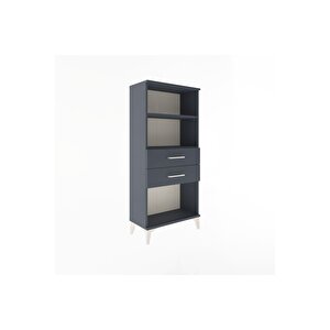 Arges Dolap 2 Raflı 2 Çekmeceli 60x30x134 Antrasit-antrasit