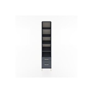 Hyperion Dolap 5 Raflı 2 Çekmeceli 44x44x221 Antrasit-antrasit