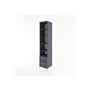 Hyperion Dolap 5 Raflı 2 Çekmeceli 44x44x221 Antrasit-antrasit