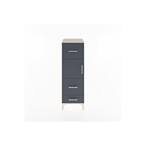 Hyperion Dolap Tek Raflı 3 Çekmeceli Tek Kapaklı 44x44x134 Aytaşı-antrasit