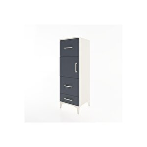 Hyperion Dolap Tek Raflı 3 Çekmeceli Tek Kapaklı 44x44x134 Aytaşı-antrasit