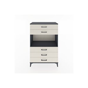 Hyperion Dolap Tek Raflı 5 Çekmeceli 88x44x134 Antrasit-aytaşı
