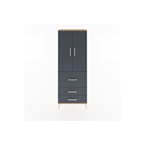 Arges Dolap 3 Raflı 3 Çekmeceli 2 Kapaklı 60x30x163 Çam-antrasit