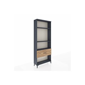 Arges Dolap 3 Raflı Tek Çekmeceli 88x30x221 Antrasit-çam