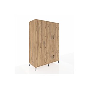 Kronos Dolap 7 Raflı 5 Kapaklı Tek Askılı 132x59x195 Çam-çam/aytaşı