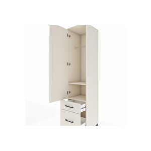 Hyperion Dolap 2 Raflı 2 Çekmeceli Tek Askılı 44x44x195 Aytaşı-aytaşı