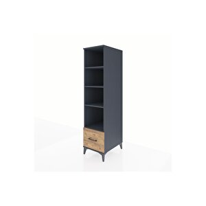 Kronos Dolap 4 Raflı Tek Çekmeceli 44x59x182 Antrasit-çam