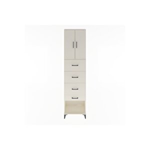 Arges Dolap Tek Raflı 4 Çekmeceli 2 Kapaklı 60x30x243 Aytaşı-aytaşı