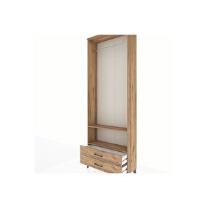Arges Dolap 2 Raflı 2 Çekmeceli Tek Askılı 88x30x243 Çam-çam