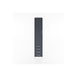 Hyperion Dolap 2 Raflı 4 Çekmeceli Tek Askılı 44x44x221 Antrasit-antrasit