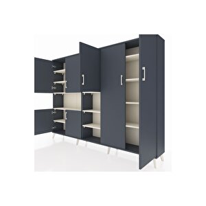 Arges Dolap 13 Raflı 7 Kapaklı 220x30x163 Antrasit-antrasit/aytaşı