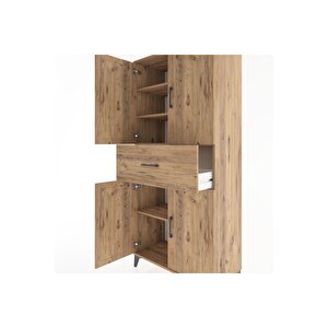 Hyperion Dolap 4 Raflı Tek Çekmeceli 4 Kapaklı 88x44x195 Çam-çam